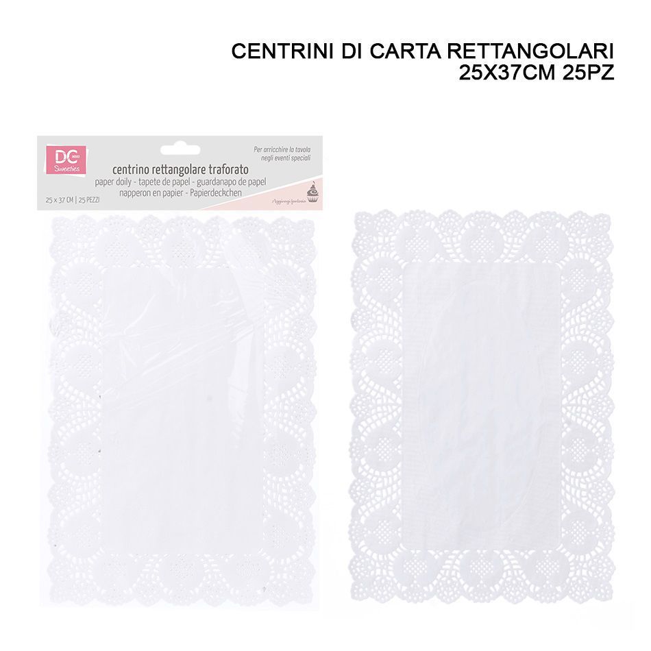 Papel blonda rectangular 25X37CM 25PZ - Utensilios de repostería