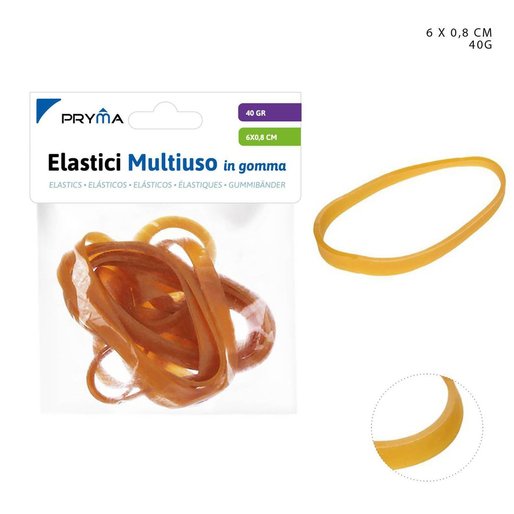 Goma elástica multiuso 6x0.8cm 40g para oficina y hogar