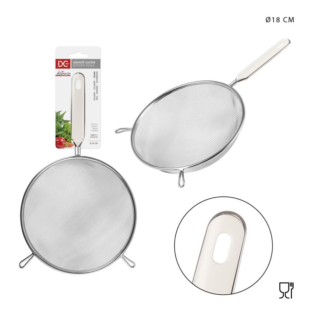 Colador redondo de acero inoxidable 18 cm - Utensilios de cocina