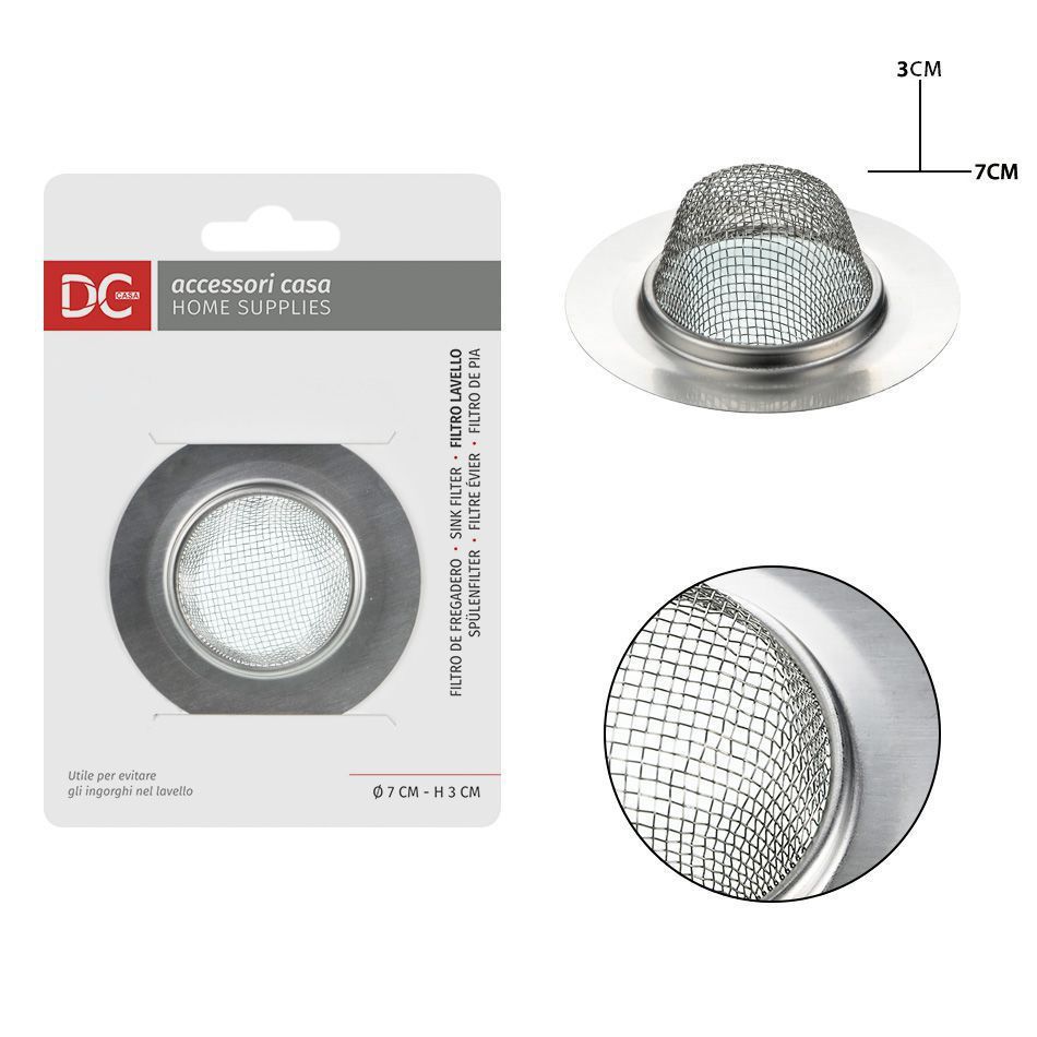 Filtro fregadero acero inoxidable 7X3CM - Accesorios de cocina