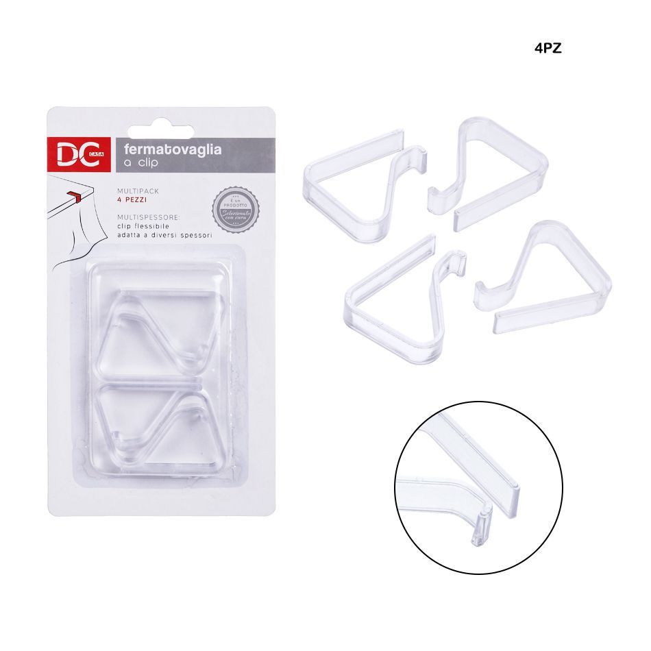 Sujeta manteles de plástico transparente 4x5cm 4 pcs - Accesorios para la mesa