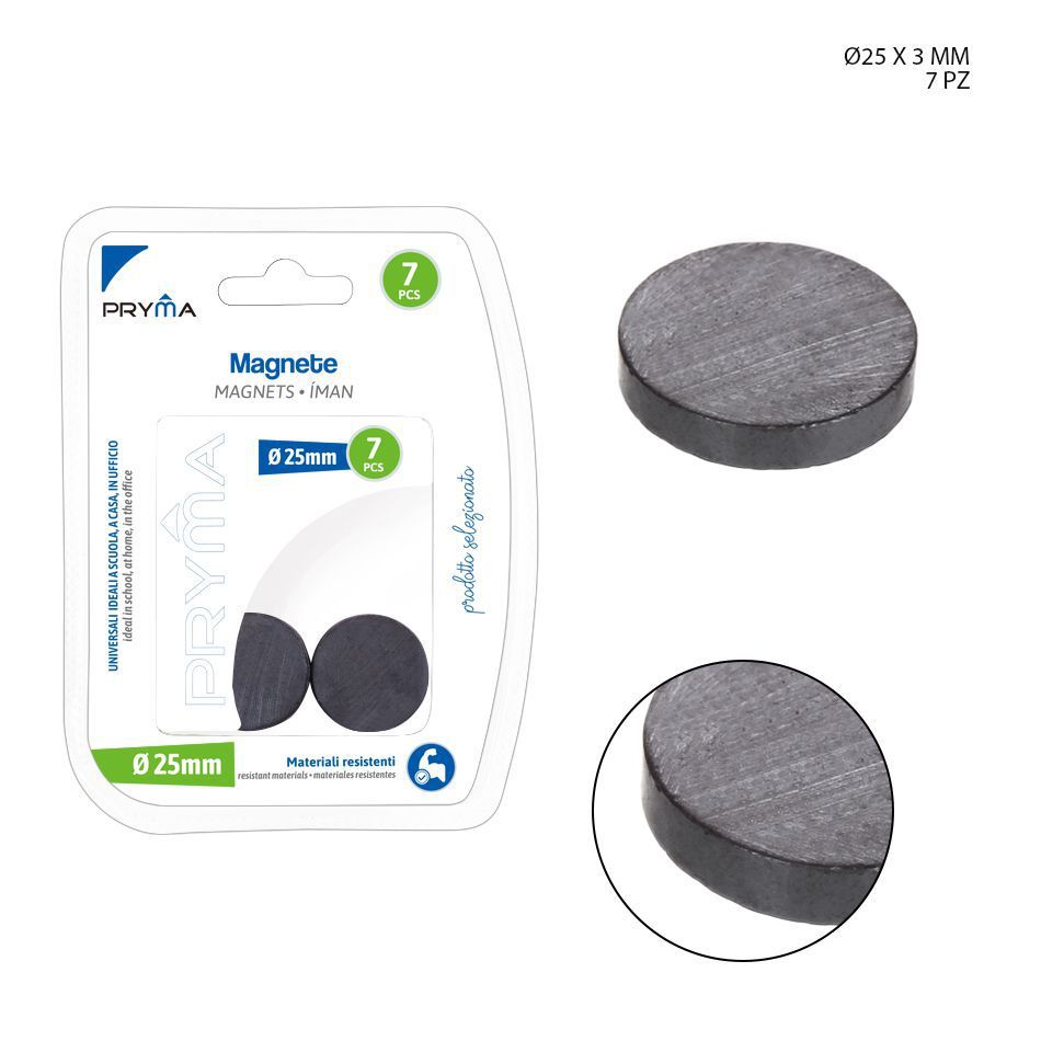 Imanes 3x25 mm 7 unidades - Artículos de ferretería y adherencia