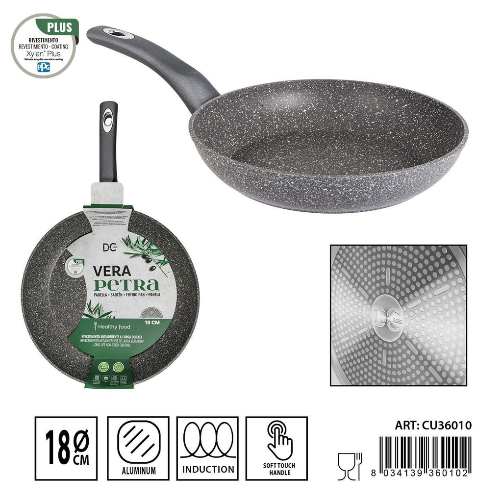 Sartén inducción antiadherente gris 18 cm - Utensilios de cocina