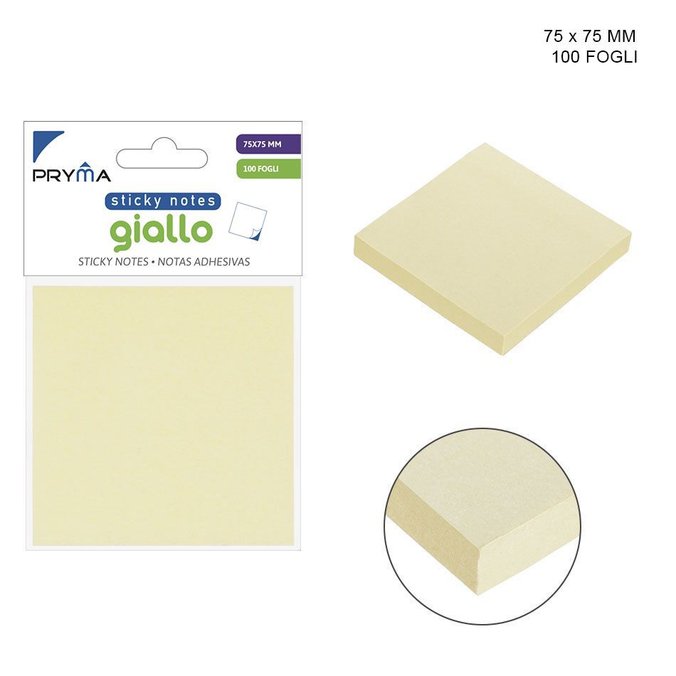 Nota adhesiva amarilla 76x76 mm 100 unidades - Papelería