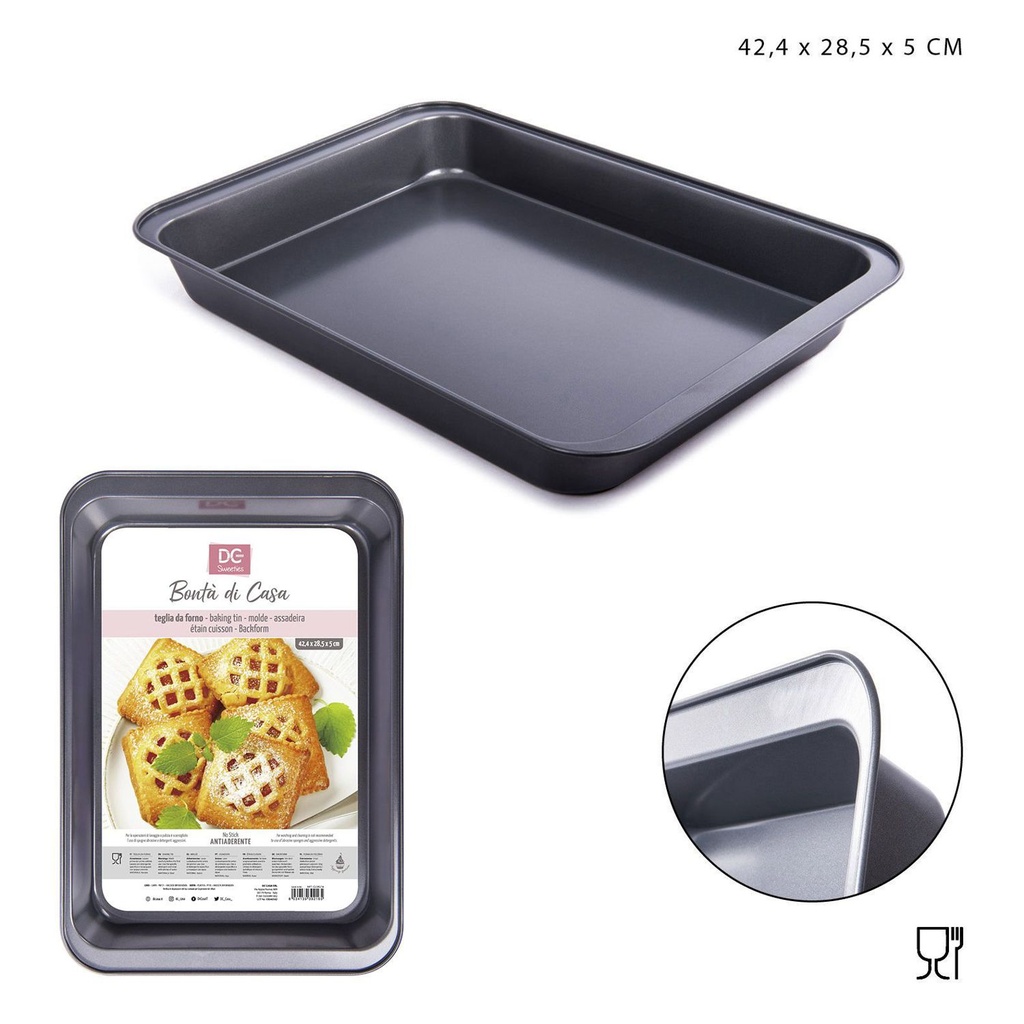 Bandeja rectangular para hornear 42,4x28,5x5 cm - Utensilios de cocina
