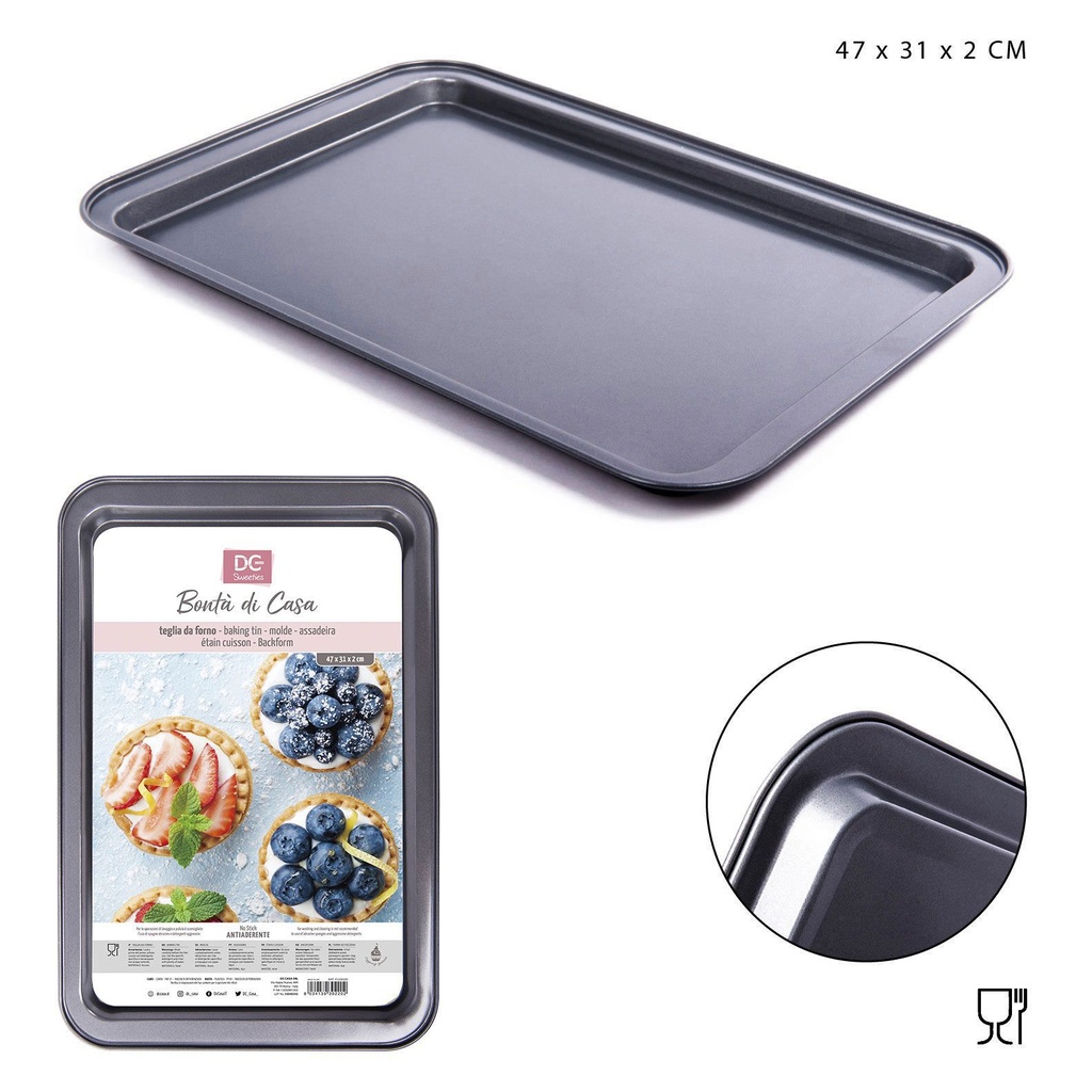 Bandeja rectangular de horno 47x31x2cm - Utensilios de cocina