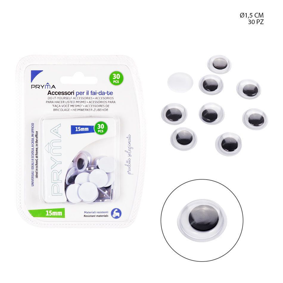  adornos oculares de 15 mm, 30 piezas - Accesorios de manualidades