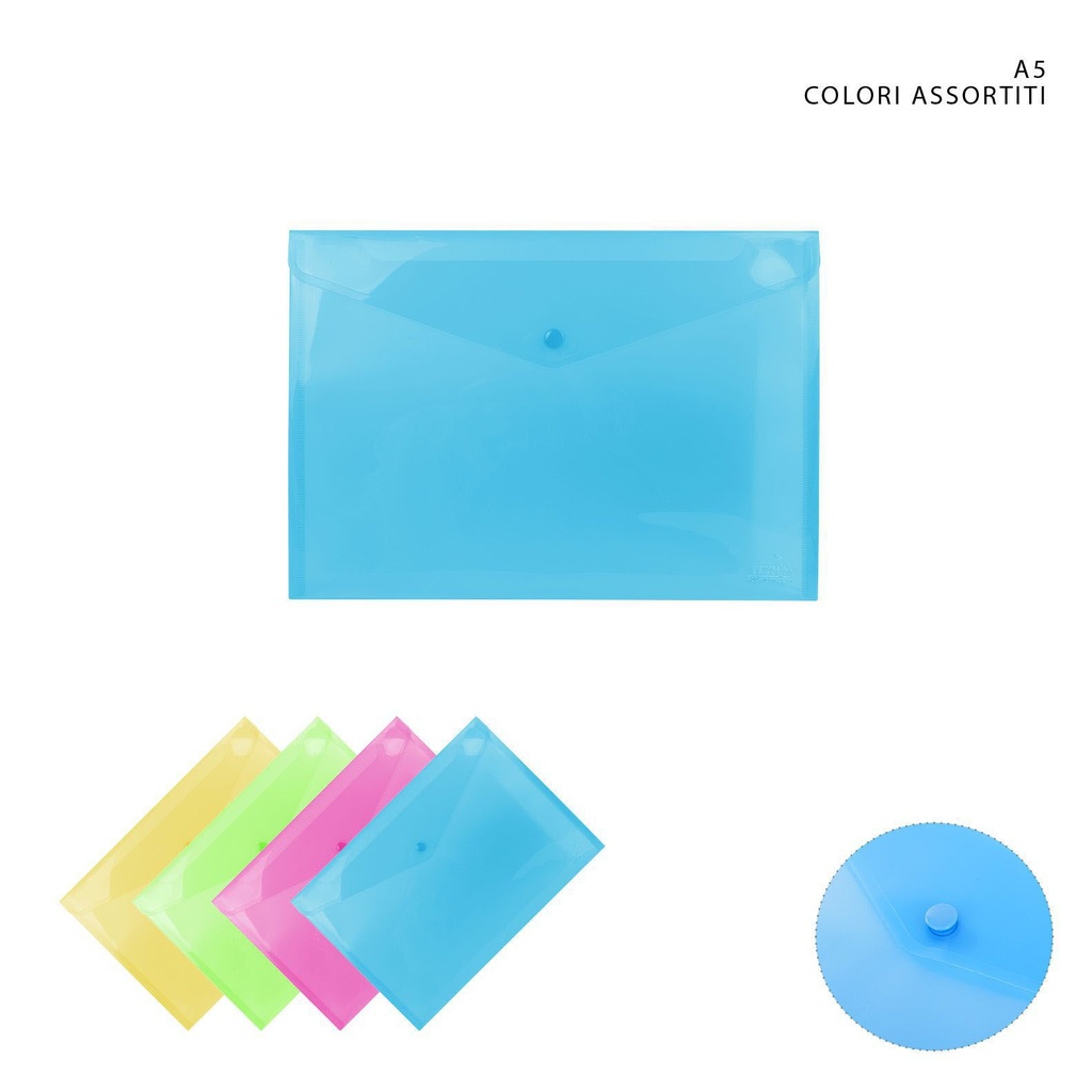Carpeta con botón de colores A5 para organización y archivo