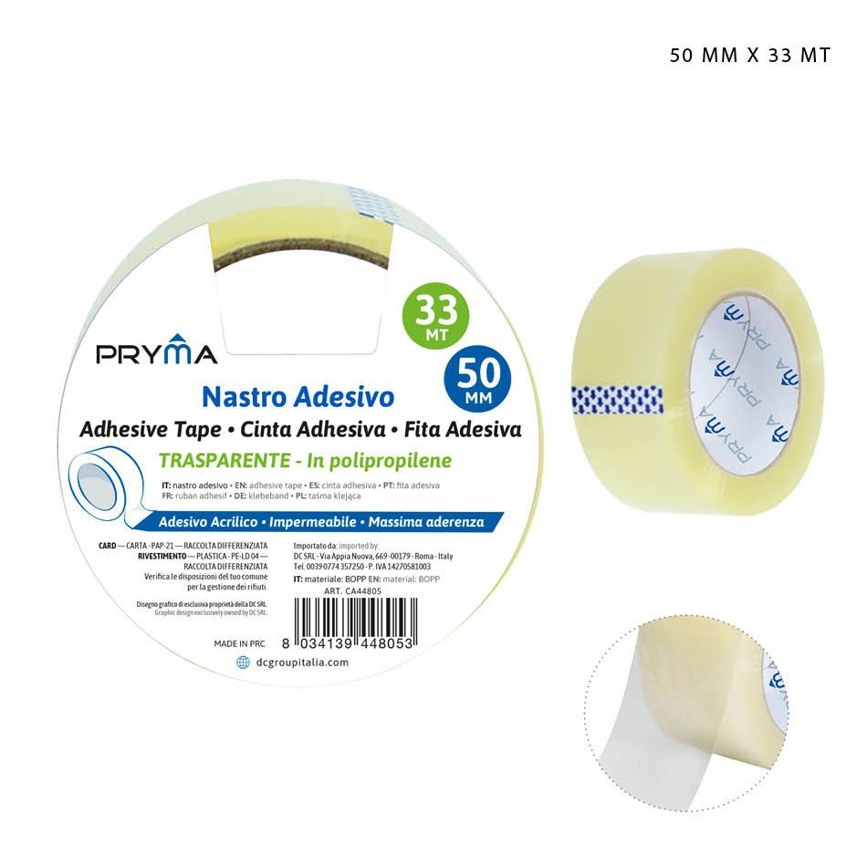 Cinta adhesiva transparente 50MMx33M - Cintas adhesivas