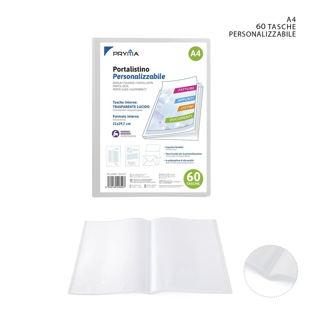 Carpeta flexible con portada reemplazable A4 60 páginas - Artículos de oficina