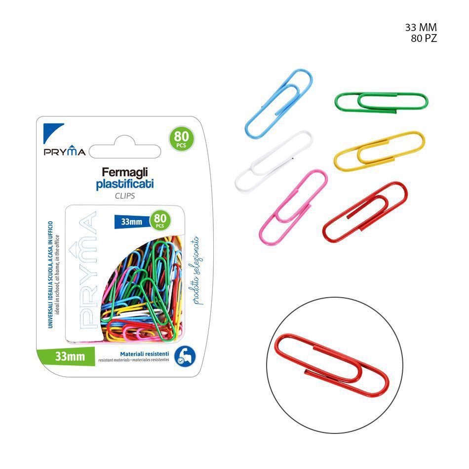  clips de colores de 33 mm, 80 piezas - Accesorios de oficina