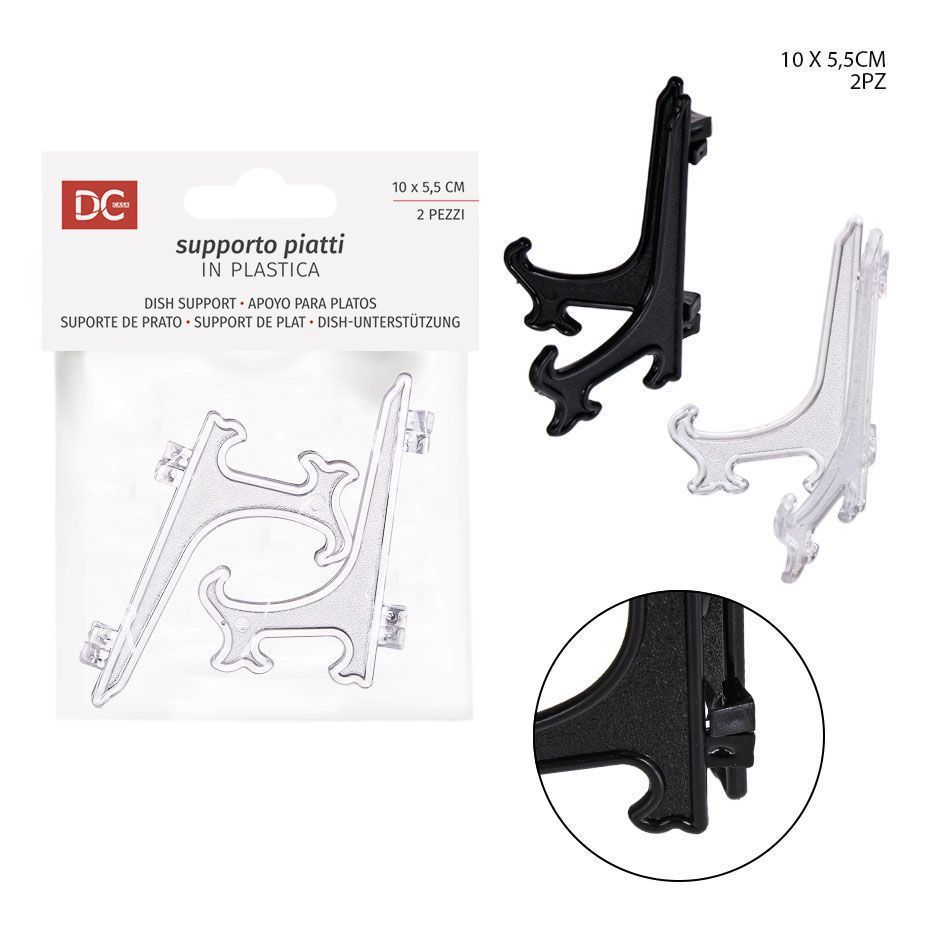 Soporte para platos de plástico 10x5.5 cm - Accesorios de cocina, set de 2 piezas