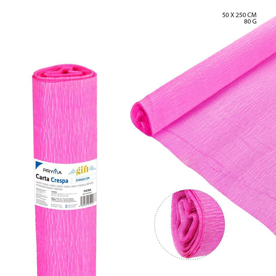 Papel crepé fucsia 80g 50x250cm impermeable