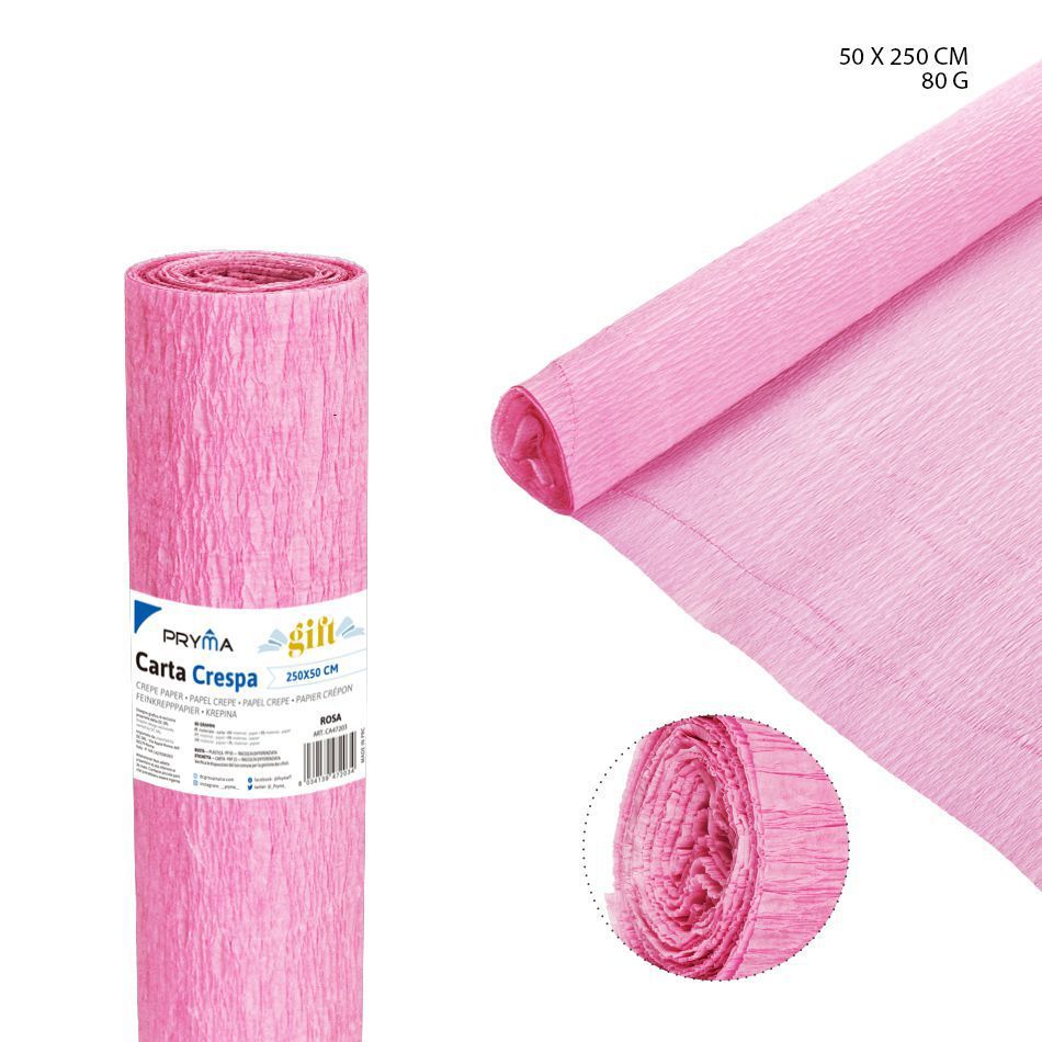 Papel crepé rosa 80g 50x250cm para manualidades