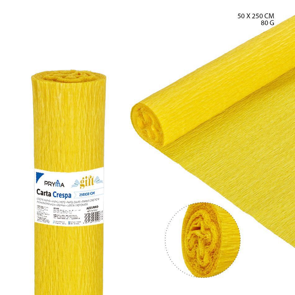 Papel crepé amarillo 80g 50x250cm