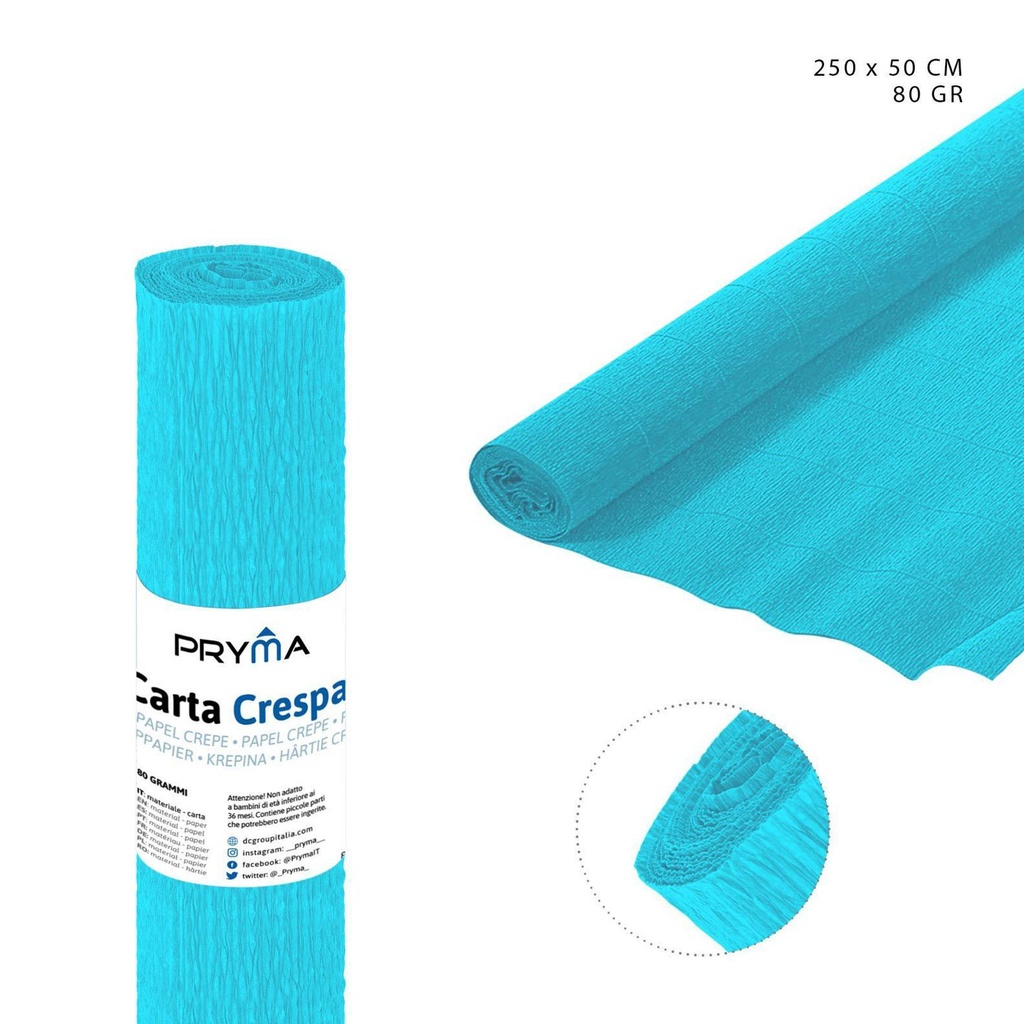 Papel crepé 80g 50x250cm azul celeste