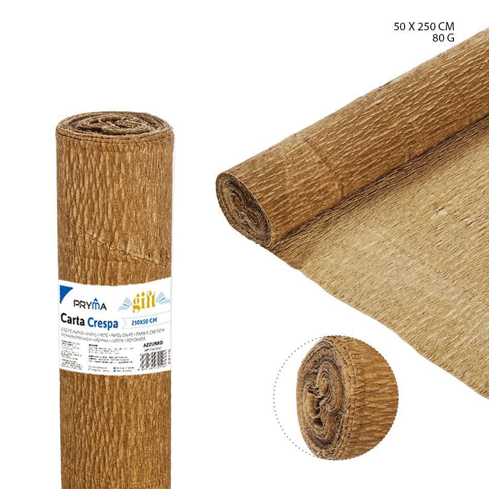 Papel crepé marrón impermeable 80g 50x250cm para manualidades y artesanías