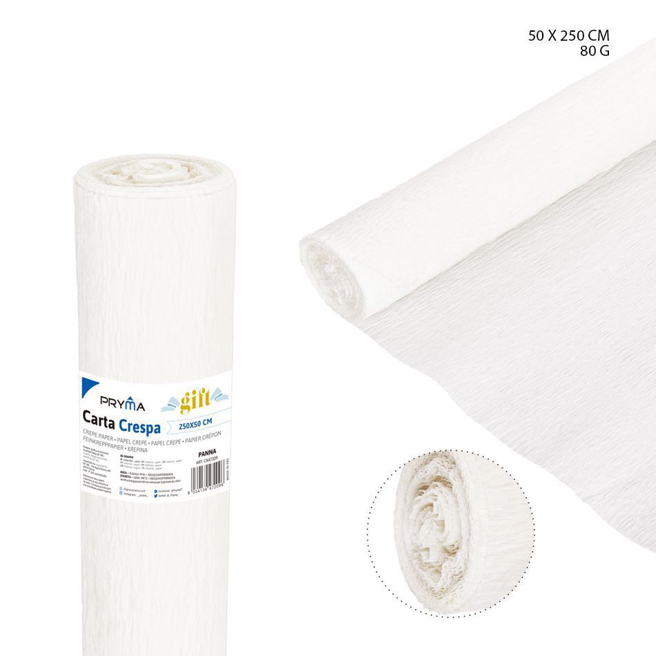 Papel crepé beige 80g 50x250cm para manualidades y decoraciones