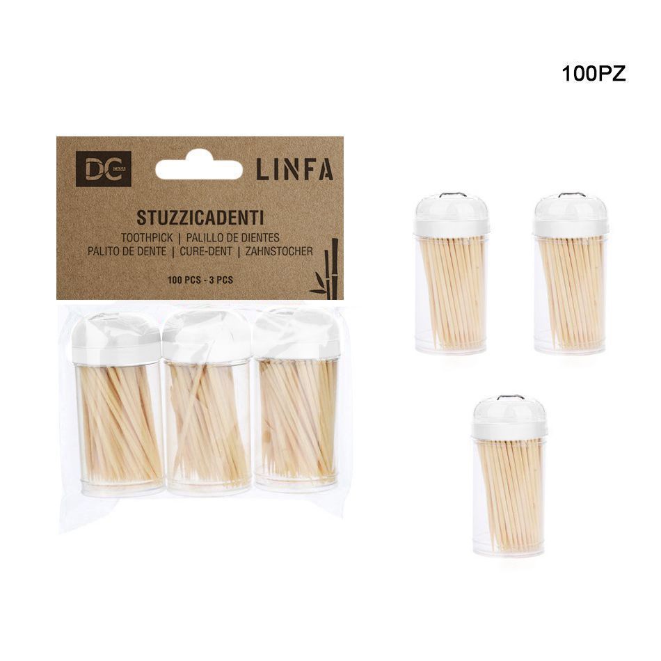 Mondadientes de bambú (100X3 unidades) - Accesorios de cocina desechables