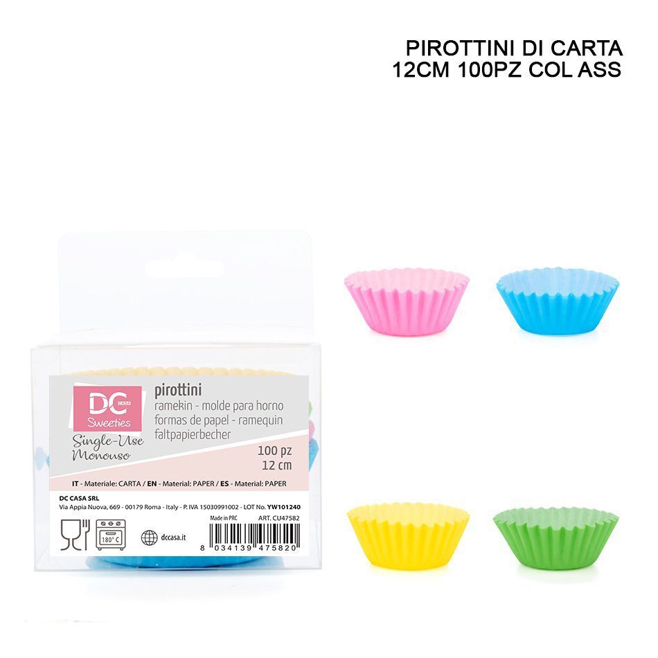 Moldes para magdalenas de papel 12 cm - Pack de 100 - Utensilios de cocina