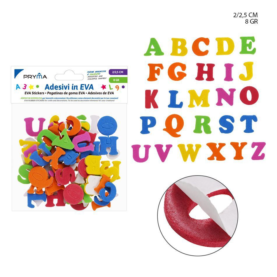  stickers de letras en EVA, 2-2.5 cm - Artículos para manualidades
