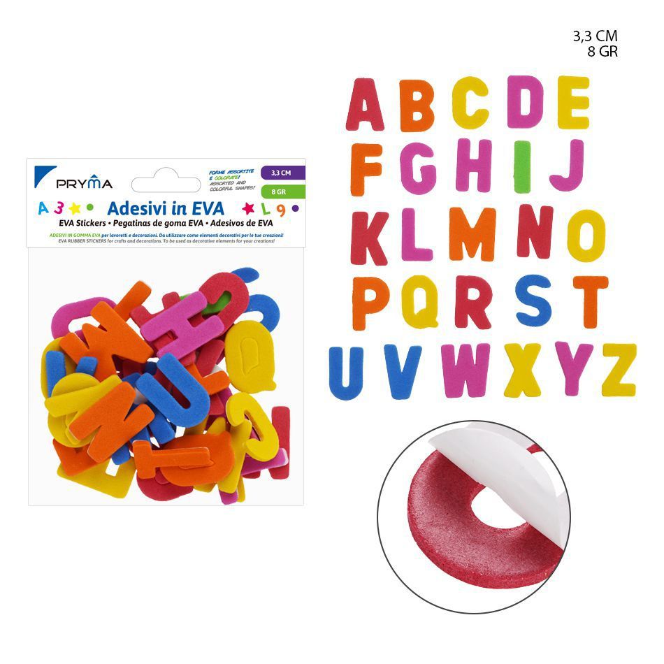  stickers de letras en EVA, 3.3 cm - Artículos para manualidades