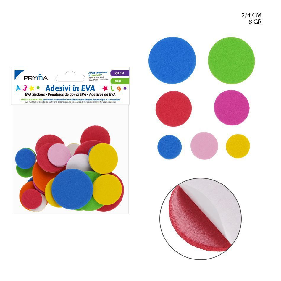 Pegatinas redondas de goma EVA 2-4cm para manualidades