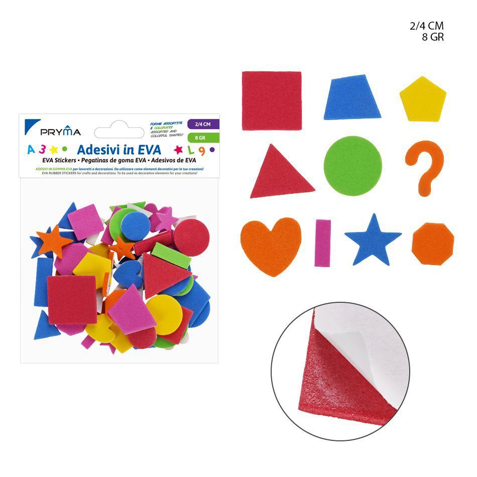  stickers de EVA de diversas formas, 2-4 cm - Artículos para manualidades