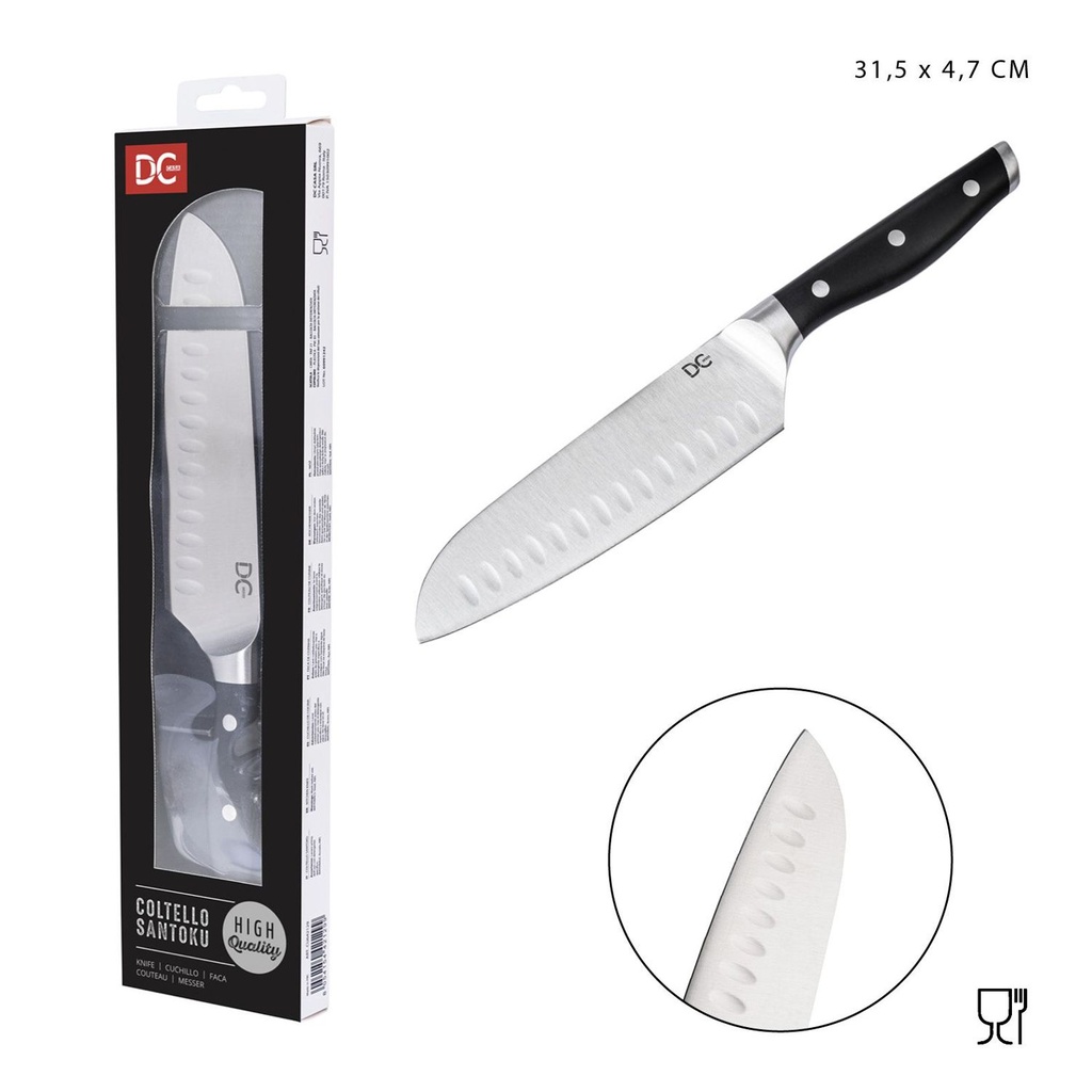 Cuchillo Santoku premium 31.5x4.7cm de cocina japonesa