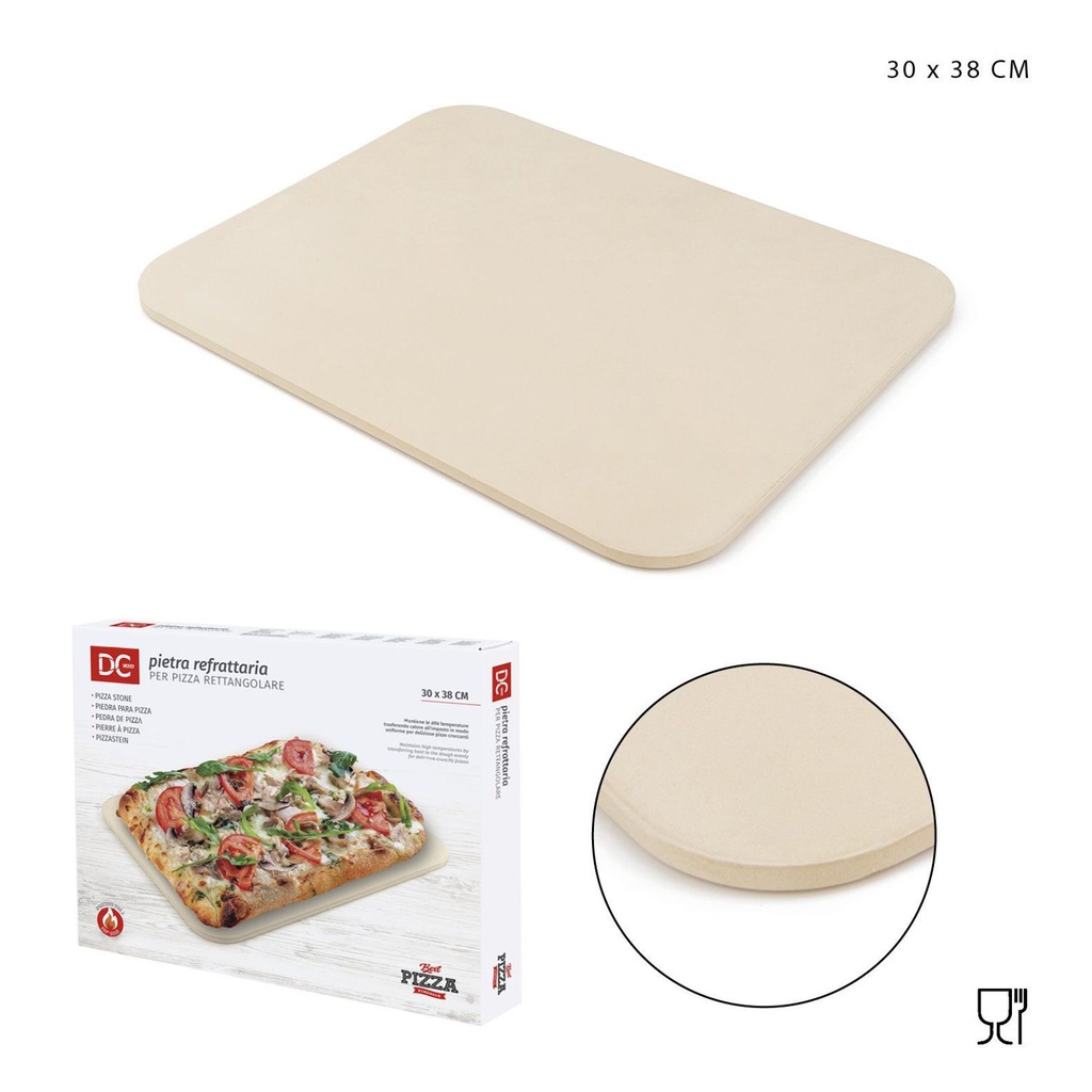 Piedra refractaria para pizza 30x38cm, utensilio de cocina