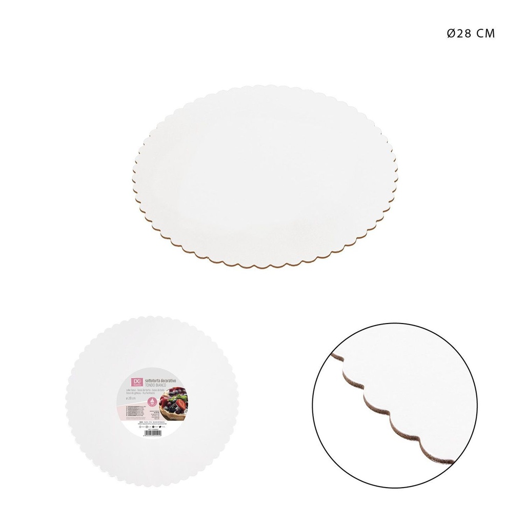 Bandeja redonda blanca 28cm - Utensilio de cocina