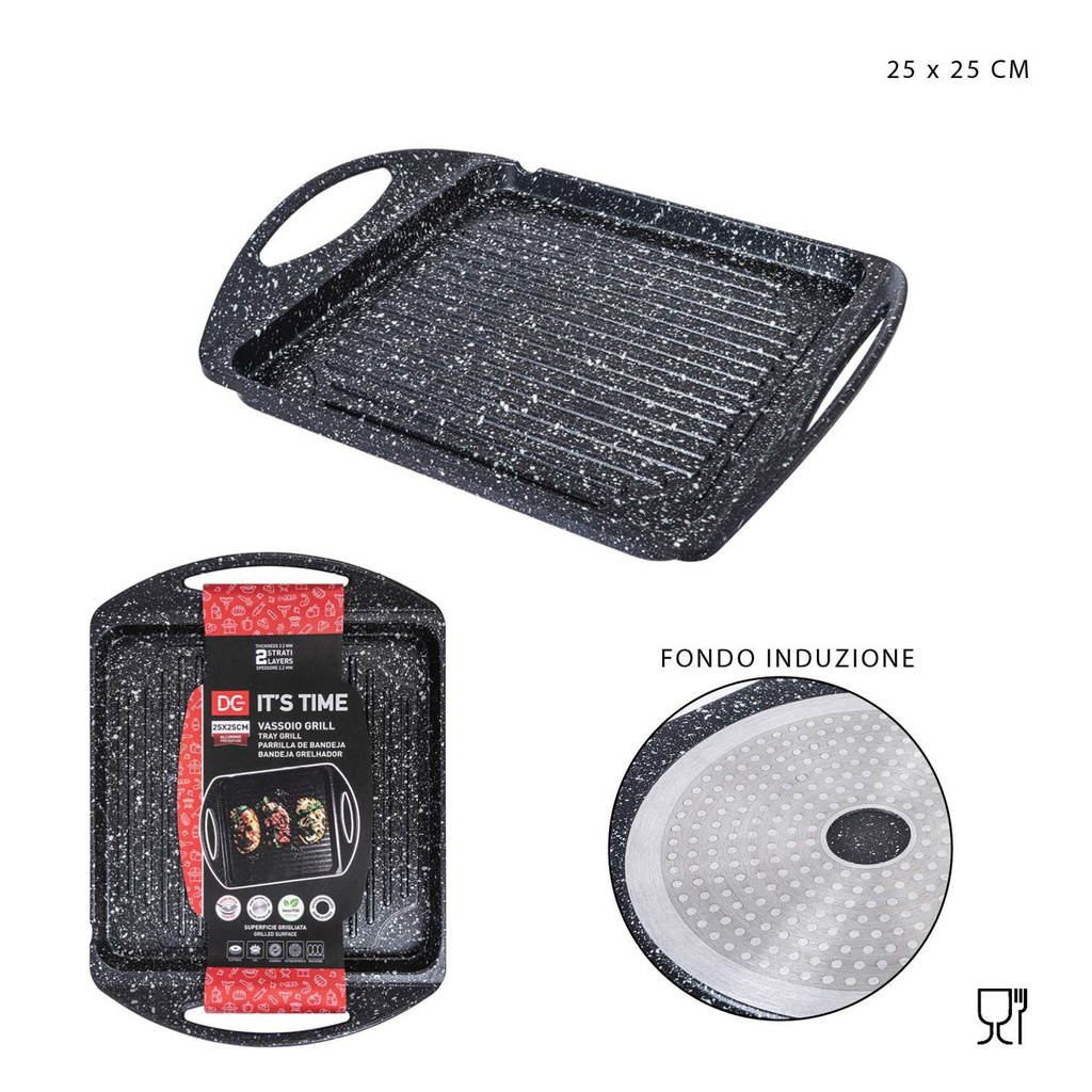 Bandeja de inducción de aluminio fundido 25x25cm para cocina