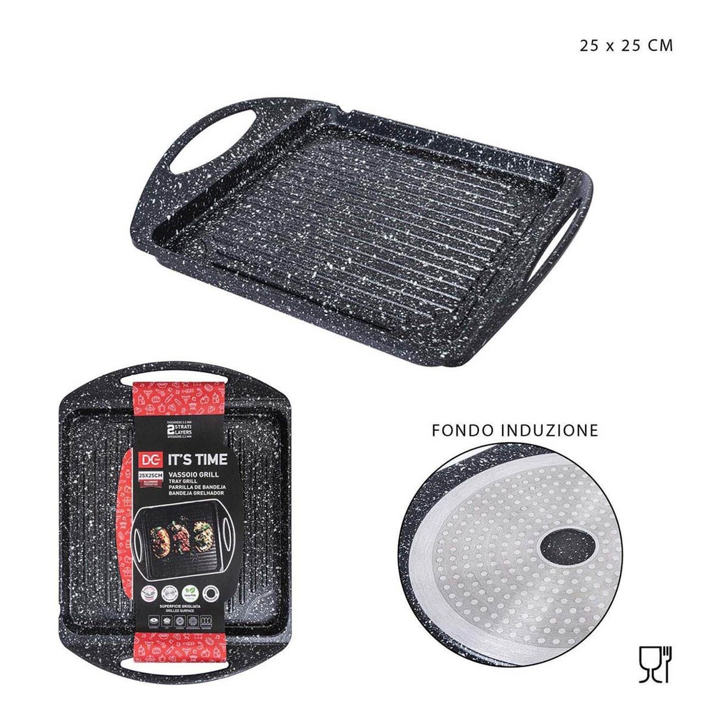 Bandeja de inducción de aluminio fundido 25x25cm para cocina
