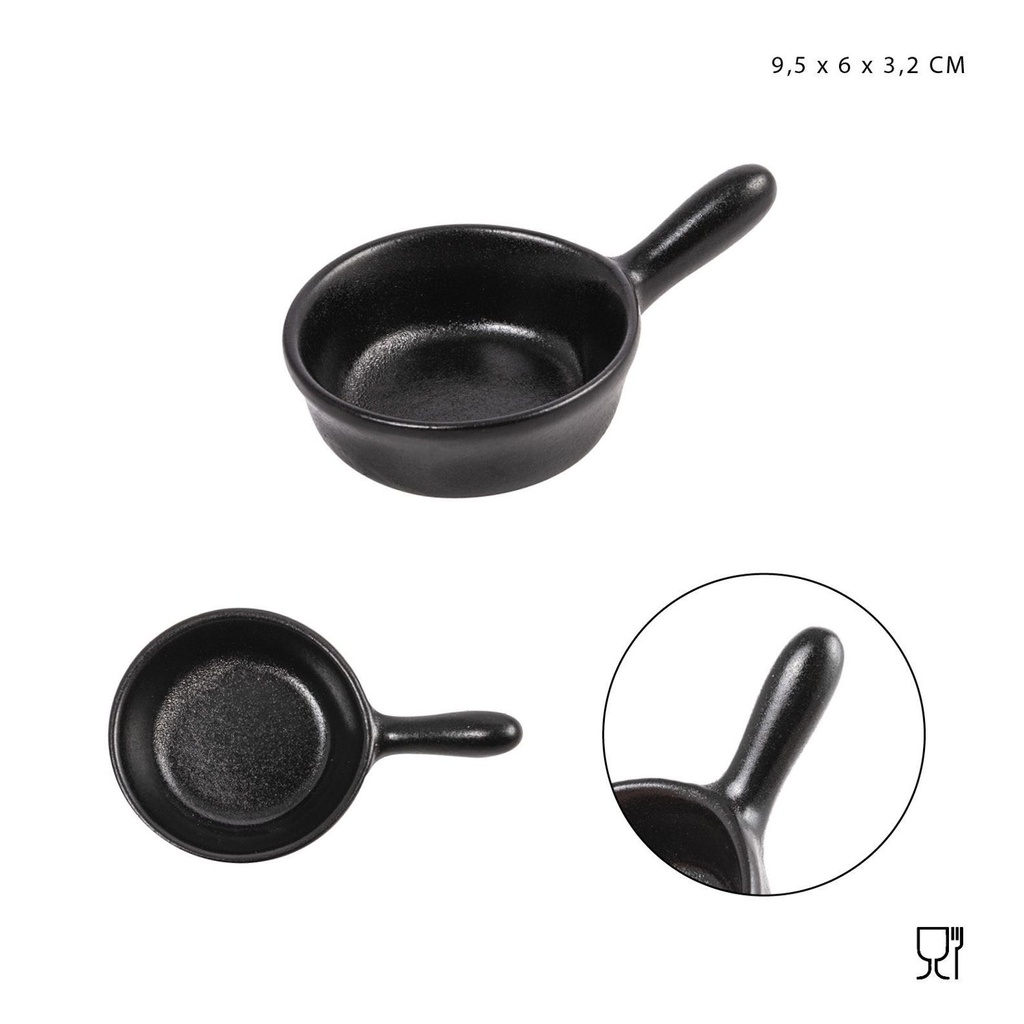 Cuenco de porcelana con mancuernas 9.5x6xh3.2cm negro