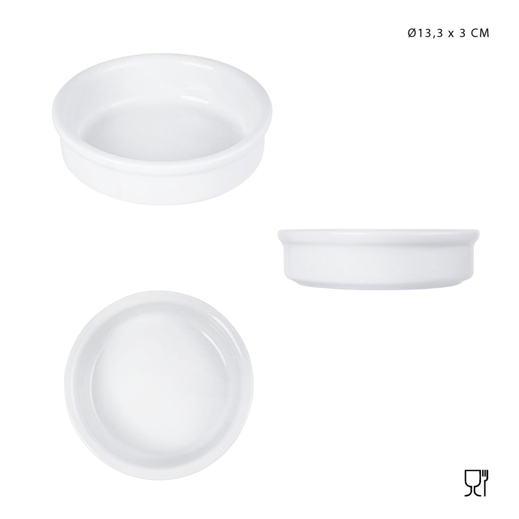 Bol de porcelana D13.3xH3cm blanco para cocina