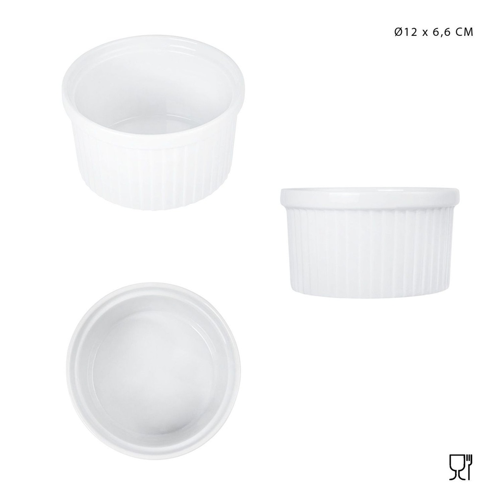 Bol de porcelana D12xH6.6 cm - Utensilios de cocina