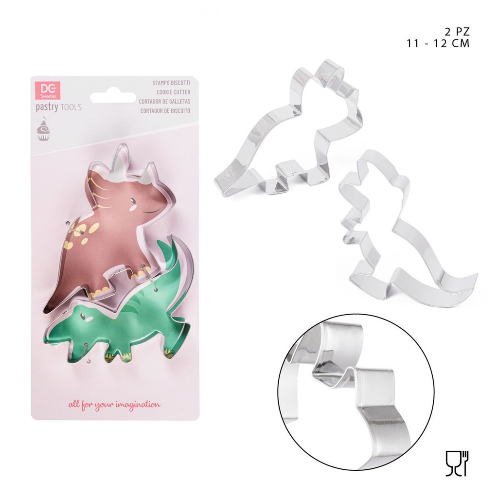 Set molde de dinosaurio 11-12cm 2pcs para repostería