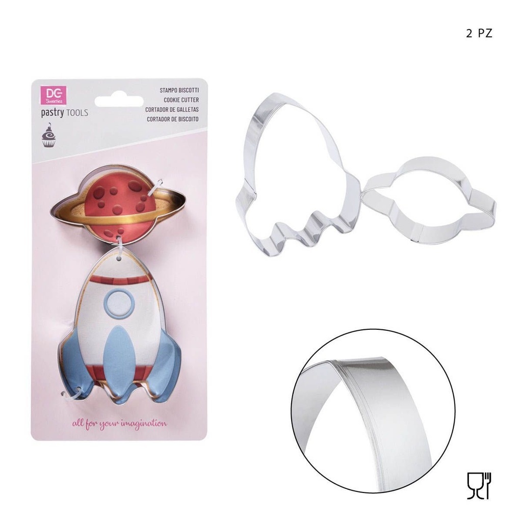 Set molde de nave espacial 8.3-10.5 cm 2 piezas - Moldes para repostería