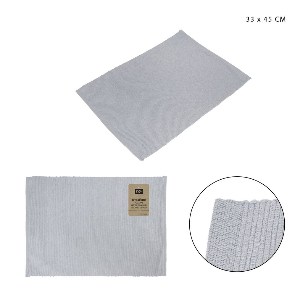Salvamanteles de algodón gris 33x45 cm - Accesorios de mesa y cocina