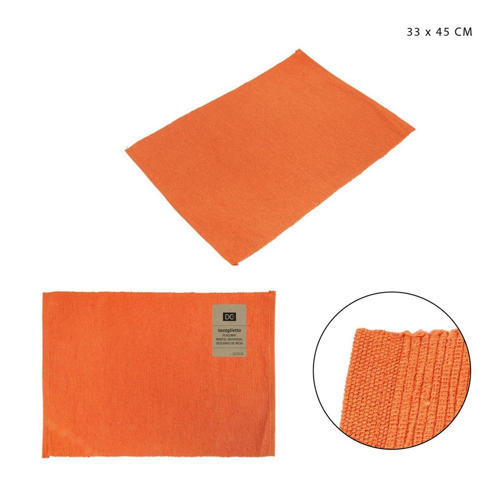 Salvamanteles de algodón naranja 33x45 cm - Accesorios de mesa y cocina