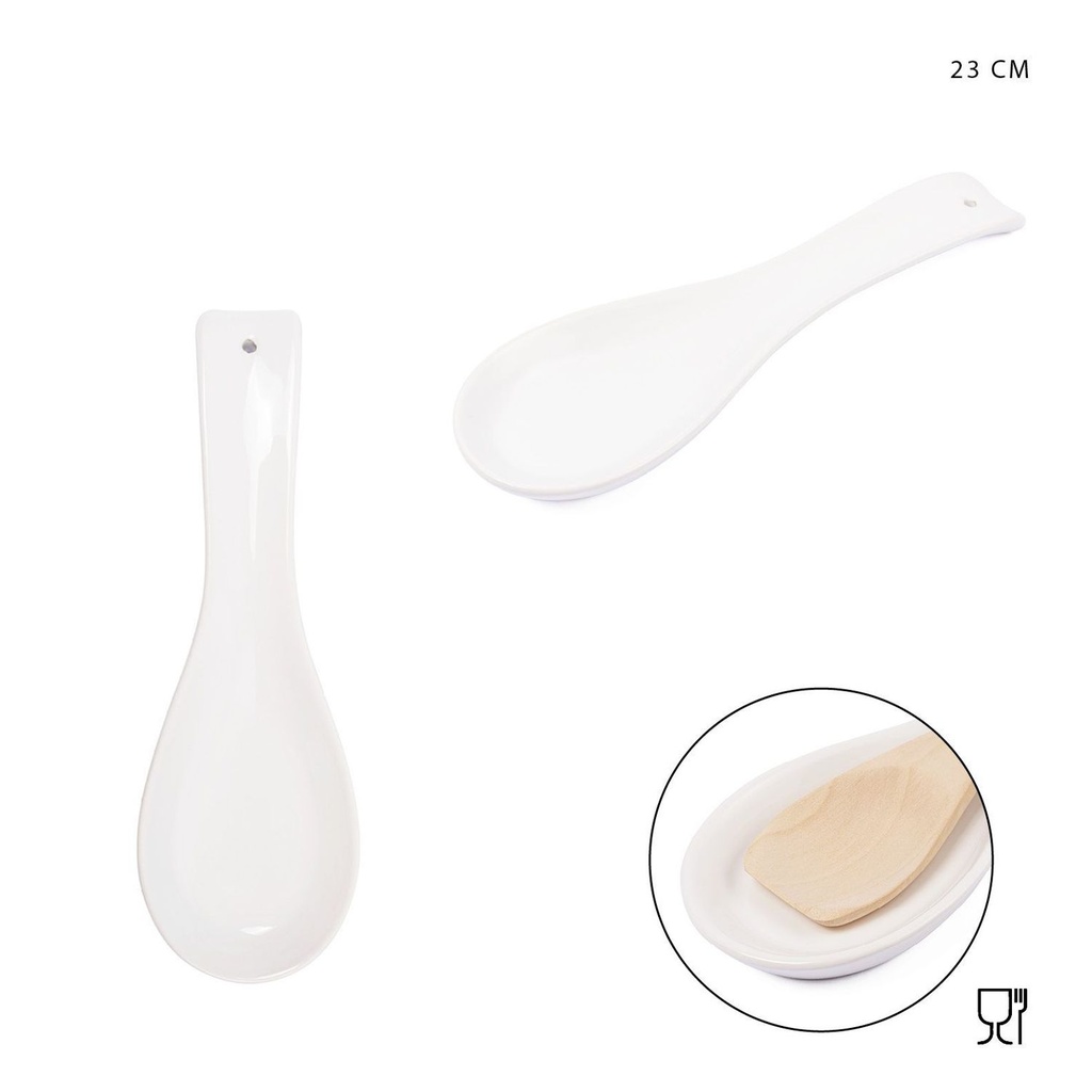 Reposa cucharas de cerámica 23cm para utensilios de cocina