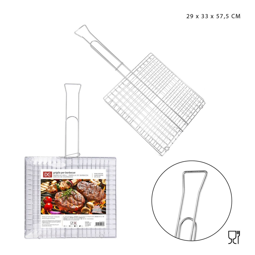 Parrilla barbacoa 29x33x57.5cm para asado