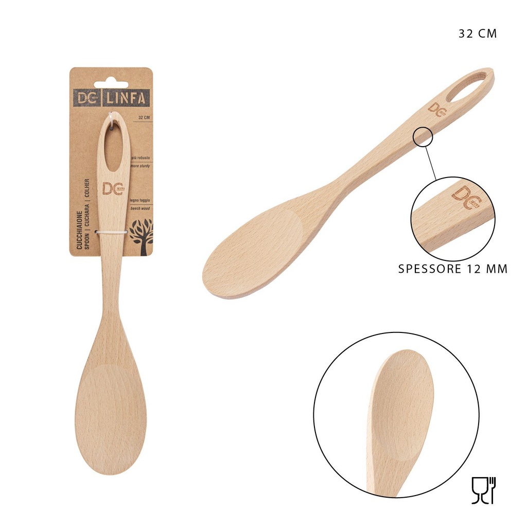 Cuchara grande de madera 32x6.5 cm - Accesorios de cocina