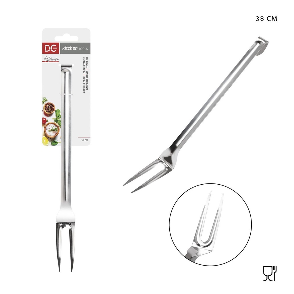 Tenedor grande de acero inoxidable 38cm para carnes