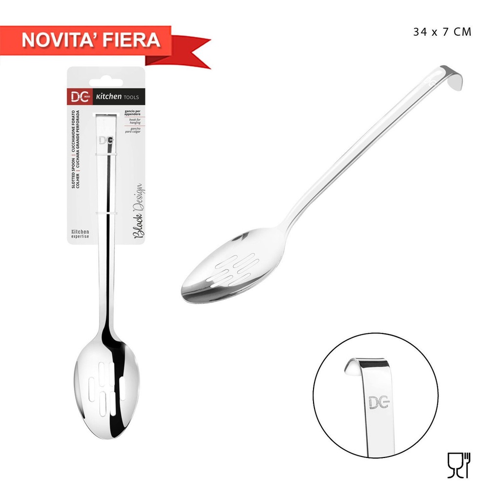 Cuchara grande de acero inoxidable 34x7cm para cocina