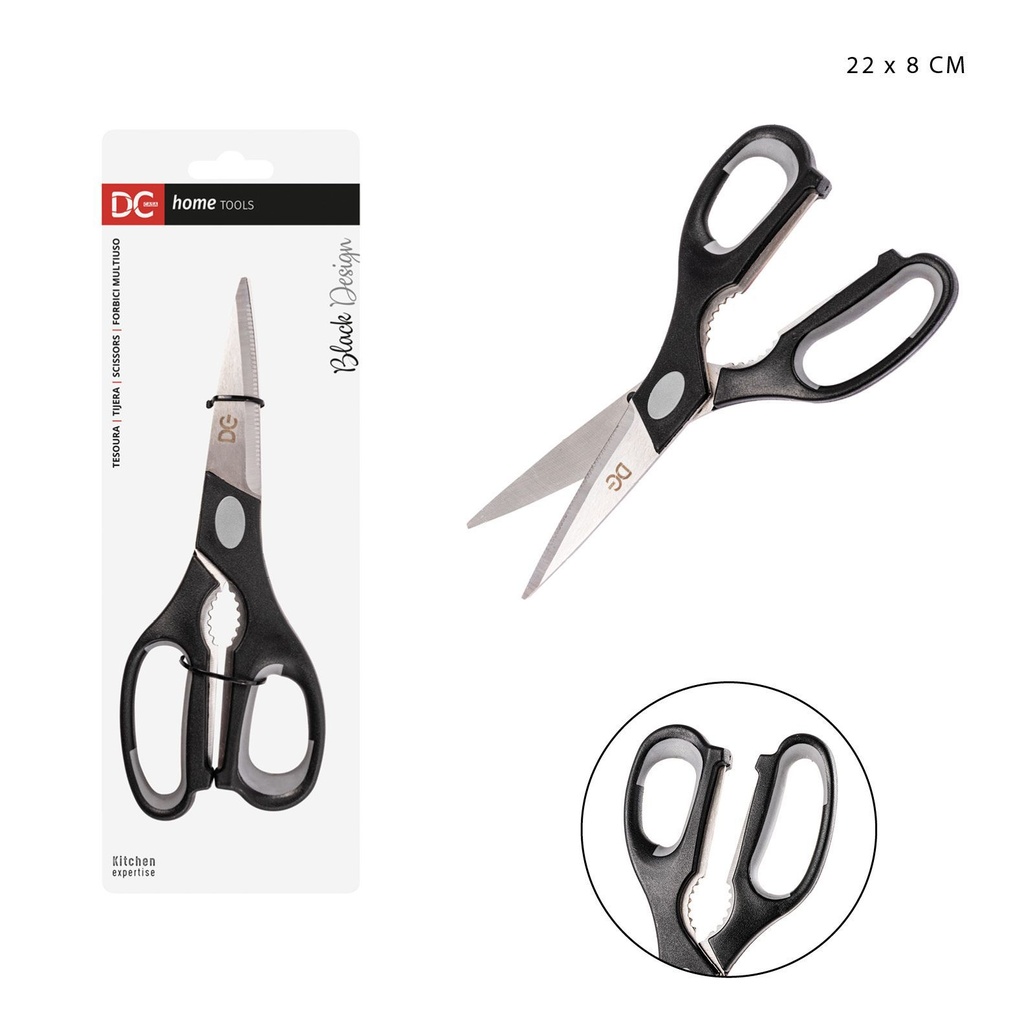 Tijera multiusos diseño negro 22x8cm - Herramientas