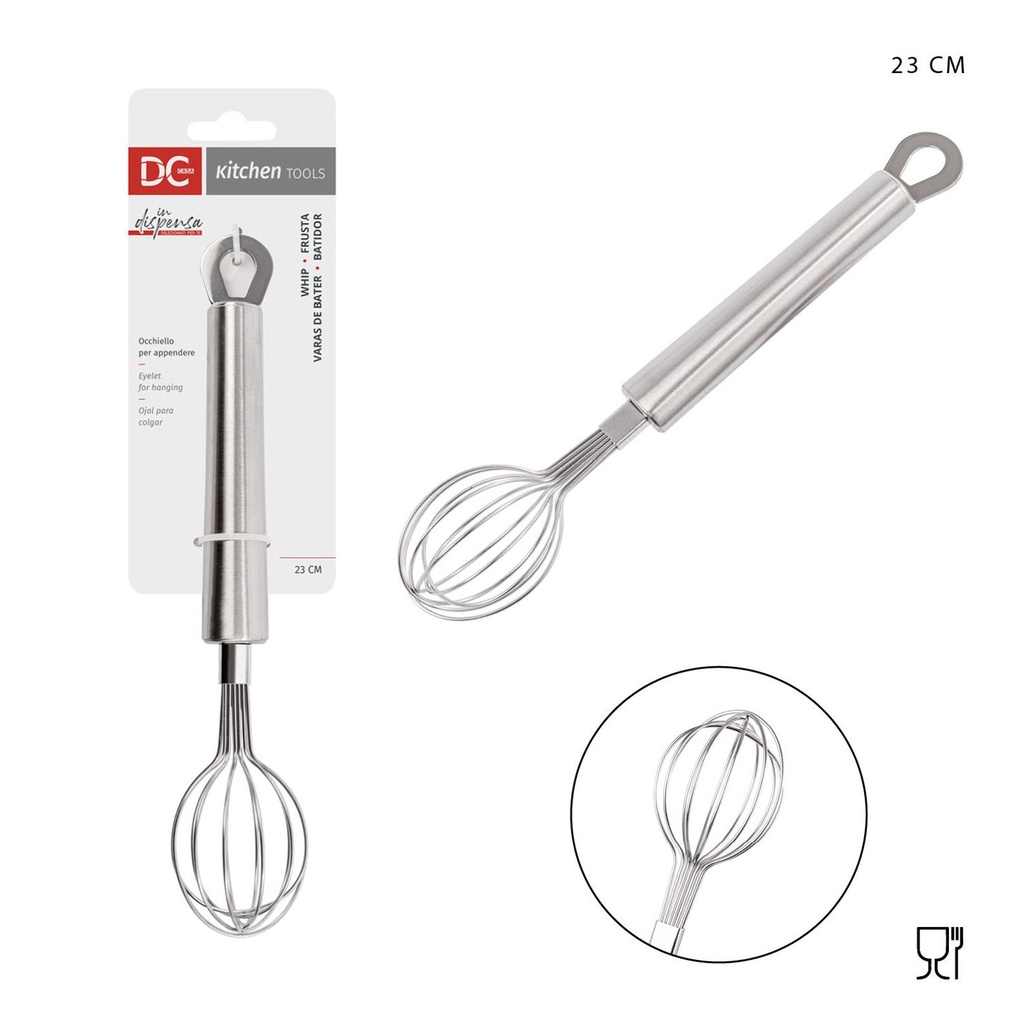 Batidor de acero inoxidable 22.5*4.5cm para cocina