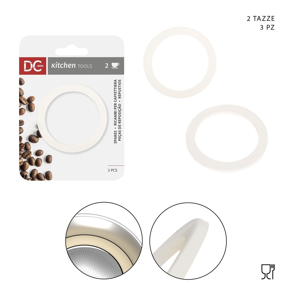 Juntas para cafetera de 2 tazas (3 unidades) - Accesorios de cocina