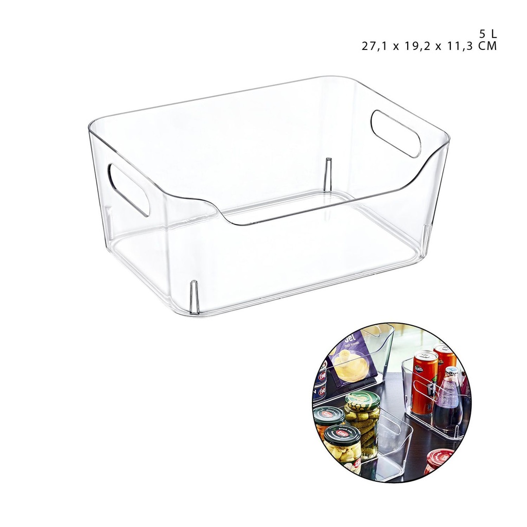 Cesta de almacenamiento plástico 27,1x19,2x11,3cm 5L para organización