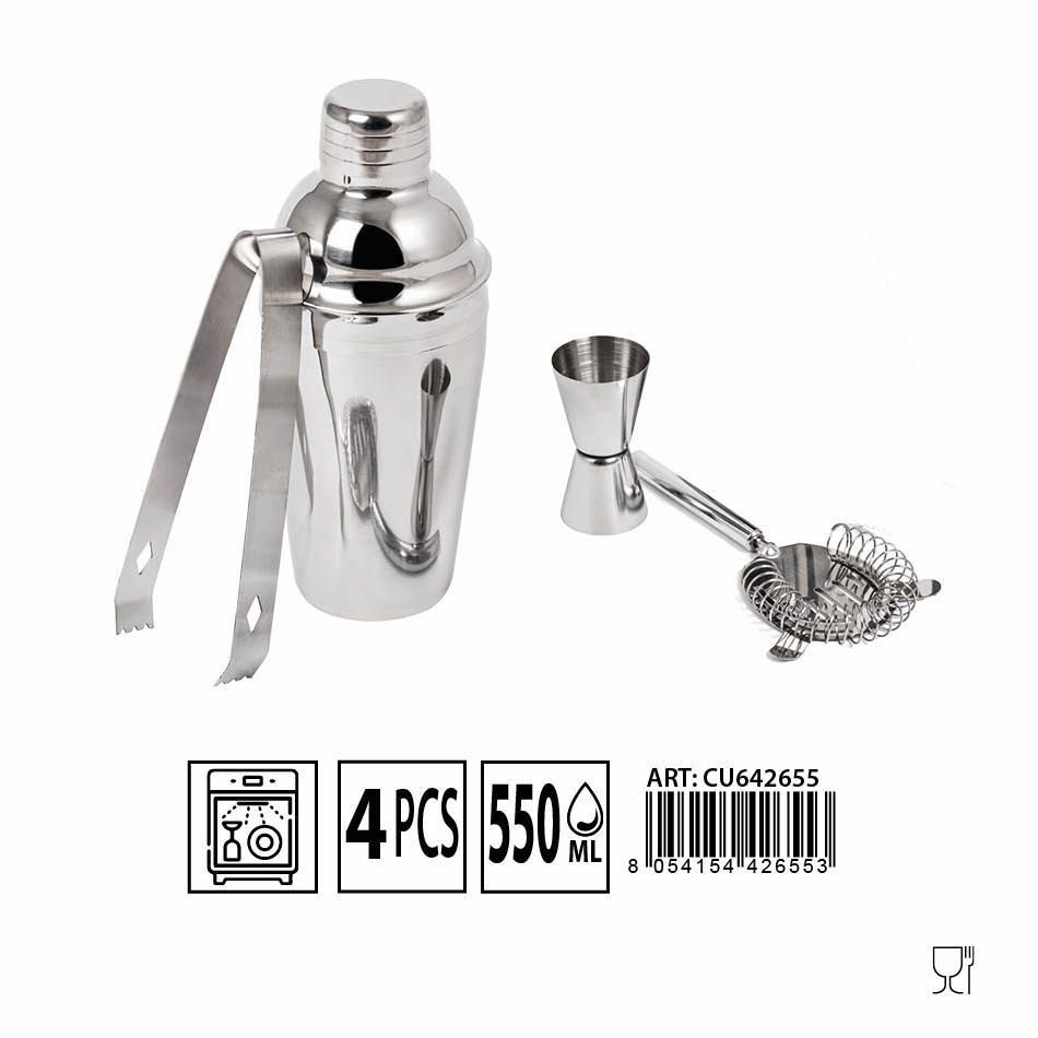Set de cóctel 550 ml 4 piezas - Herramientas de coctelera
